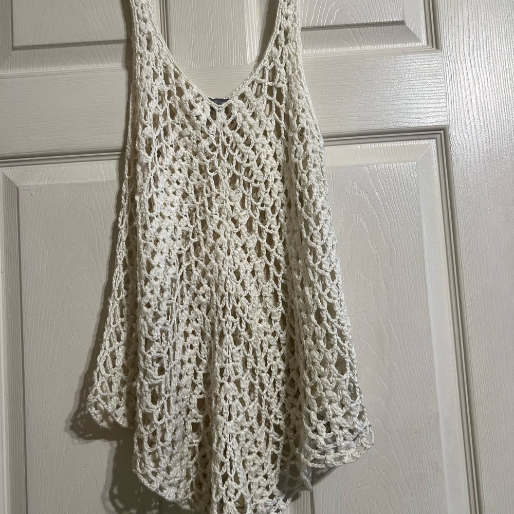 Charlotte Russe Cream Crochet Tank Top